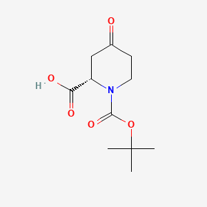 (S)-1-(tert-Butoxycarbonyl)-4-oxopiperidine-2-carboxylic acid chemical structure (CAS 198646-60-5)