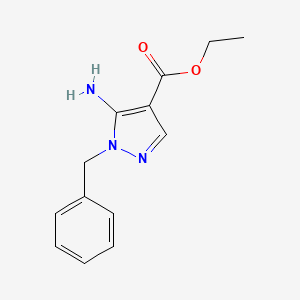 Ethyl 5-amino-1-benzyl-1H-pyrazole-4-carboxylate chemical structure (CAS 19867-62-0)