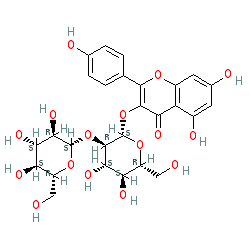 3-(((2S,3R,4S,5S,6R)-4,5-Dihydroxy-6-(hydroxymethyl)-3-(((2S,3R,4S,5S,6R)-3,4,5-trihydroxy-6-(hydroxymethyl)tetrahydro-2H-pyran-2-yl)oxy)tetrahydro-2H-pyran-2-yl)oxy)-5,7-dihydroxy-2-(4-hydroxyphenyl)-4H-chromen-4-one chemical structure (CAS 19895-95-5)
