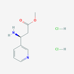 (S)-Methyl 3-amino-3-(pyridin-3-yl)propanoate dihydrochloride chemical structure (CAS 198959-36-3)