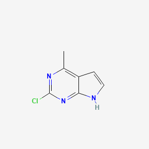 2-Chloro-4-methyl-7H-pyrrolo[2,3-d]pyrimidine chemical structure (CAS 1989623-62-2)