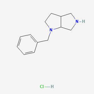 1-Benzyloctahydropyrrolo[3,4-b]pyrrole hydrochloride chemical structure (CAS 1989659-75-7)