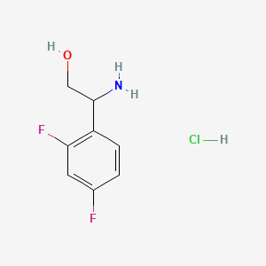 2-Amino-2-(2,4-difluorophenyl)ethan-1-ol hydrochloride chemical structure (CAS 1989672-90-3)