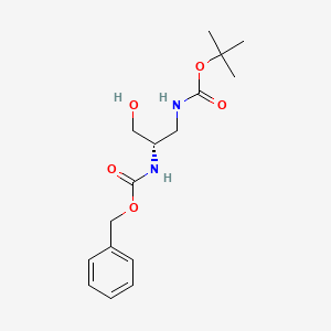 (S)-Benzyl tert-butyl (3-hydroxypropane-1,2-diyl)dicarbamate chemical structure (CAS 199005-69-1)