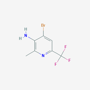 4-Bromo-2-methyl-6-(trifluoromethyl)pyridin-3-amine chemical structure (CAS 1990462-02-6)