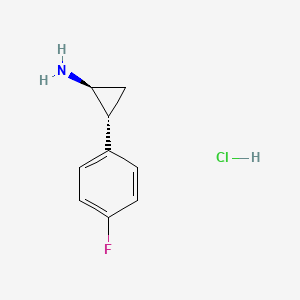 (1S,2R)-2-(4-Fluoro-phenyl)-cyclopropylamine hydrochloride chemical structure (CAS 1990505-73-1)
