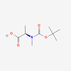 (R)-2-((tert-Butoxycarbonyl)(methyl)amino)propanoic acid chemical structure (CAS 19914-38-6)