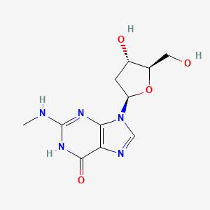 9-((2R,4S,5R)-4-Hydroxy-5-(hydroxymethyl)tetrahydrofuran-2-yl)-2-(methylamino)-1,9-dihydro-6H-purin-6-one chemical structure (CAS 19916-77-9)