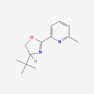 (S)-4-(tert-Butyl)-2-(6-methylpyridin-2-yl)-4,5-dihydrooxazole chemical structure (CAS 199277-80-0)