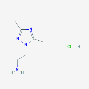 2-(3,5-Dimethyl-1H-1,2,4-triazol-1-yl)ethanamine hydrochloride chemical structure (CAS 1993128-72-5)