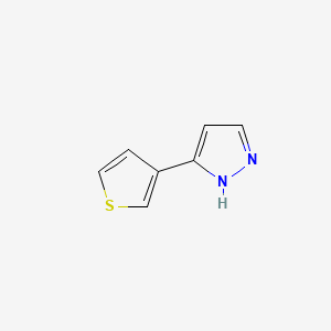 5-(Thiophen-3-yl)-1H-pyrazole chemical structure (CAS 19933-25-6)