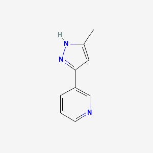 3-(3-Methyl-1H-pyrazol-5-yl)pyridine chemical structure (CAS 19959-72-9)