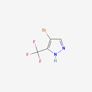 4-Bromo-3-(trifluoromethyl)-1H-pyrazole chemical structure (CAS 19968-17-3)