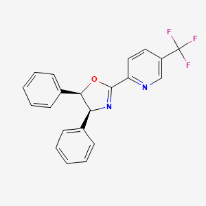 (4S,5R)-4,5-Diphenyl-2-(5-(trifluoromethyl)pyridin-2-yl)-4,5-dihydrooxazole chemical structure (CAS 1997306-76-9)