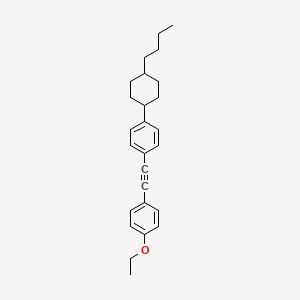 trans-1-(2-(4-(4-Butylcyclohexyl)phenyl)ethynyl)-4-ethoxybenzene chemical structure (CAS 199795-20-5)