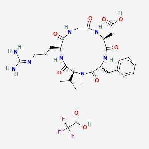 2-((2S,5R,8S,11S)-5-Benzyl-11-(3-guanidinopropyl)-8-isopropyl-7-methyl-3,6,9,12,15-pentaoxo-1,4,7,10,13-pentaazacyclopentadecan-2-yl)acetic acid trifluoroacetate chemical structure (CAS 199807-35-7)