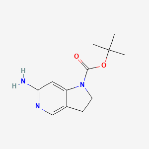tert-Butyl 6-amino-2,3-dihydro-1H-pyrrolo[3,2-c]pyridine-1-carboxylate chemical structure (CAS 1998151-92-0)