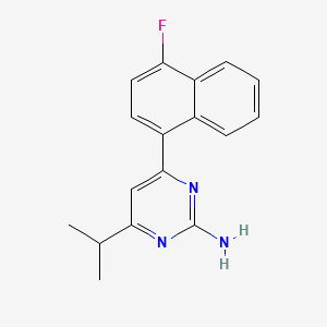 4-(4-Fluoronaphthalen-1-yl)-6-isopropylpyrimidin-2-amine chemical structure (CAS 199864-87-4)