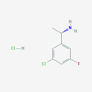 (S)-1-(3-Chloro-5-fluorophenyl)ethanamine hydrochloride chemical structure (CAS 1998701-29-3)