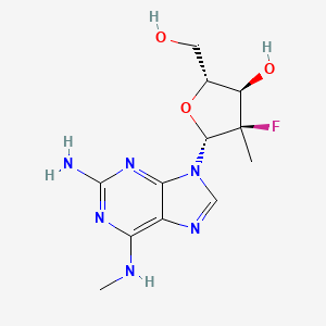 (2R,3R,4R,5R)-5-(2-Amino-6-(methylamino)-9H-purin-9-yl)-4-fluoro-2-(hydroxymethyl)-4-methyltetrahydrofuran-3-ol chemical structure (CAS 1998705-62-6)