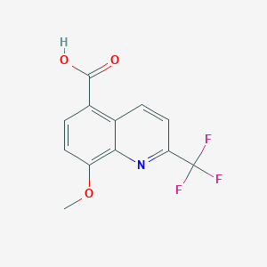 8-Methoxy-2-(trifluoromethyl)quinoline-5-carboxylic acid chemical structure (CAS 199872-29-2)