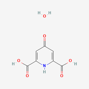 4-Oxo-1,4-dihydropyridine-2,6-dicarboxylic acid hydrate chemical structure (CAS 199926-39-1)