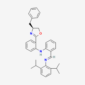 (S,E)-2-(4-Benzyl-4,5-dihydrooxazol-2-yl)-N-(2-(((2,6-diisopropylphenyl)imino)methyl)phenyl)aniline chemical structure (CAS 2001065-20-7)