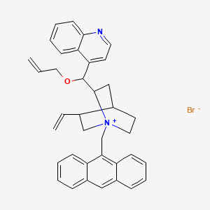 (1S,2S,4S,5R)-2-((R)-(Allyloxy)(quinolin-4-yl)methyl)-1-(anthracen-9-ylmethyl)-5-vinylquinuclidin-1-ium bromide chemical structure (CAS 200132-54-3)