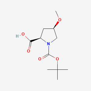 (2R,4R)-1-(tert-Butoxycarbonyl)-4-methoxypyrrolidine-2-carboxylic acid chemical structure (CAS 200184-87-8)
