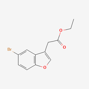 Ethyl 2-(5-bromobenzofuran-3-yl)acetate chemical structure (CAS 200204-85-9)