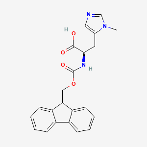 NA-(((9H-fluoren-9-yl)methoxy)carbonyl)-Np-methyl-D-histidine chemical structure (CAS 2002499-17-2)