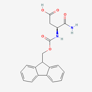 (S)-3-((((9H-Fluoren-9-yl)methoxy)carbonyl)amino)-4-amino-4-oxobutanoic acid chemical structure (CAS 200335-40-6)