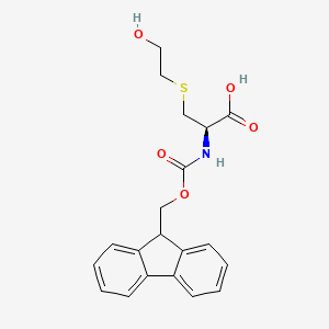 (R)-2-((((9H-Fluoren-9-yl)methoxy)carbonyl)amino)-3-((2-hydroxyethyl)thio)propanoic acid chemical structure (CAS 200354-35-4)
