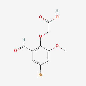 2-(4-Bromo-2-formyl-6-methoxyphenoxy)acetic acid chemical structure (CAS 20037-38-1)