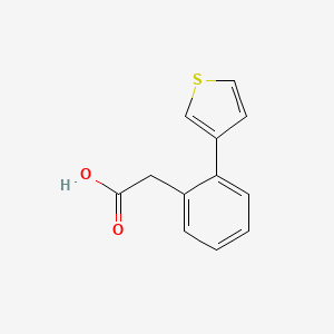 2-(2-(Thiophen-3-yl)phenyl)acetic acid chemical structure (CAS 2004388-06-9)