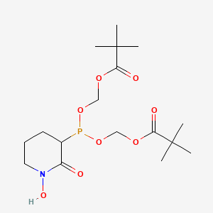 (((1-Hydroxy-2-oxopiperidin-3-yl)phosphanediyl)bis(oxy))bis(methylene) bis(2,2-dimethylpropanoate) chemical structure (CAS 2004714-34-3)