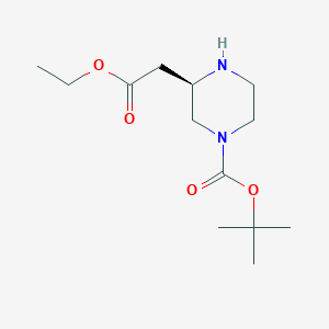 (R)-tert-Butyl 3-(2-ethoxy-2-oxoethyl)piperazine-1-carboxylate chemical structure (CAS 2007919-78-8)