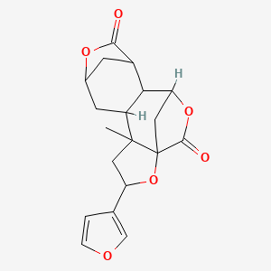 (2R,3aS,6S,6aS,7R,10R,11aR,11bS)-2-(Furan-3-yl)-11b-methyloctahydro-4H-3a,6:7,10-dimethanofuro[2,3-c]oxepino[4,5-e]oxepine-4,8(6H)-dione chemical structure (CAS 20086-06-0)