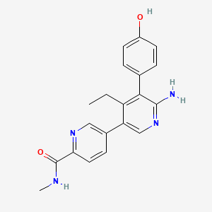 6'-Amino-4'-ethyl-5'-(4-hydroxyphenyl)-N-methyl-[3,3'-bipyridine]-6-carboxamide chemical structure (CAS 2009273-71-4)