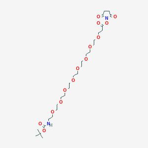 2,5-Dioxopyrrolidin-1-yl 2,2-dimethyl-4-oxo-3,8,11,14,17,20,23,26,29-nonaoxa-5-azadotriacontan-32-oate chemical structure (CAS 2009357-80-4)