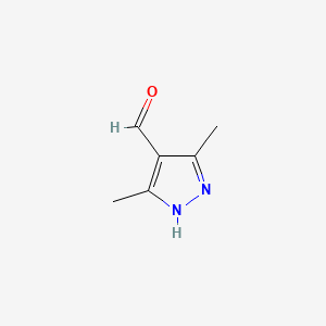 3,5-Dimethyl-1H-pyrazole-4-carbaldehyde chemical structure (CAS 201008-71-1)