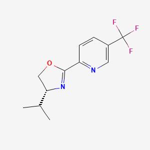 (R)-4-Isopropyl-2-(5-(trifluoromethyl)pyridin-2-yl)-4,5-dihydrooxazole chemical structure (CAS 2010973-00-7)
