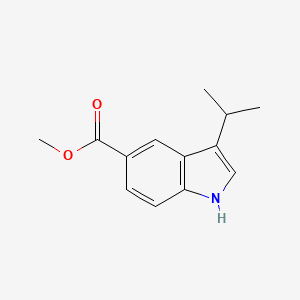 Methyl 3-(propan-2-yl)-1H-indole-5-carboxylate chemical structure (CAS 201287-01-6)