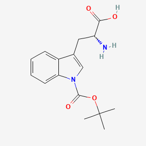 (R)-2-Amino-3-(1-(tert-butoxycarbonyl)-1H-indol-3-yl)propanoic acid chemical structure (CAS 201290-11-1)
