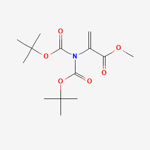 Methyl 2-(bis(tertbutoxycarbonyl)amino)acrylate chemical structure (CAS 201338-62-7)