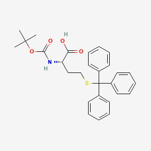 (S)-2-((tert-Butoxycarbonyl)amino)-4-(tritylthio)butanoic acid chemical structure (CAS 201419-16-1)