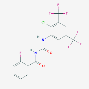 N-((2-Chloro-3,5-bis(trifluoromethyl)phenyl)carbamoyl)-2-fluorobenzamide chemical structure (CAS 201593-85-3)