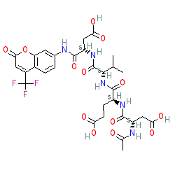 (4S,7S,10S,13S)-7-(2-Carboxyethyl)-4-(carboxymethyl)-10-isopropyl-2,5,8,11-tetraoxo-13-((2-oxo-4-(trifluoromethyl)-2H-chromen-7-yl)carbamoyl)-3,6,9,12-tetraazapentadecan-15-oic acid chemical structure (CAS 201608-14-2)
