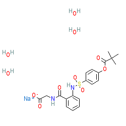 Sodium 2-(2-(4-(pivaloyloxy)phenylsulfonamido)benzamido)acetate tetrahydrate chemical structure (CAS 201677-61-4)