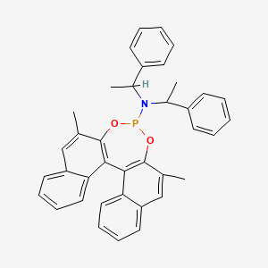 (11bS)-2,6-Dimethyl-N,N-bis(1-phenylethyl)dinaphtho[2,1-d:1',2'-f][1,3,2]dioxaphosphepin-4-amine chemical structure (CAS 201732-49-2)